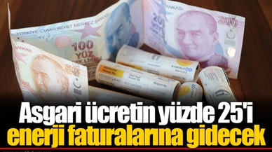 Asgari ücretin yüzde 25'i enerji faturalarına gidecek