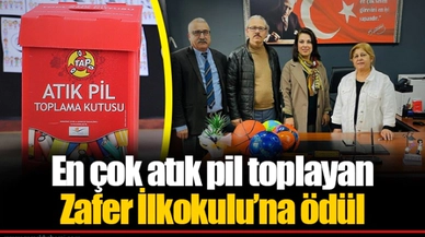 En çok atık pil toplayan Zafer İlkokulu’na ödül 