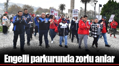 Engelli parkurunda zorlu anlar