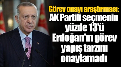 Görev onayı araştırması: AK Partili seçmenin yüzde 13'ü Erdoğan'ın görev yapış tarzını onaylamadı