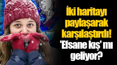 İki haritayı paylaşarak karşılaştırdı! 'Efsane kış' mı geliyor? "Karlı ve çetin bir aralık ayı..."