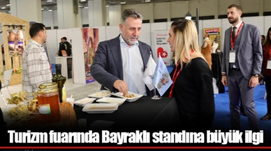 Turizm fuarında Bayraklı standına büyük ilgi