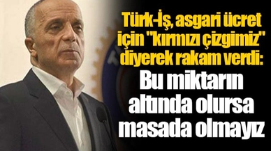 Türk-İş, asgari ücret için "kırmızı çizgimiz" diyerek rakam verdi: Bu miktarın altında olursa masada olmayız