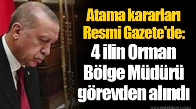 Atama kararları Resmi Gazete'de: 4 ilin Orman Bölge Müdürü görevden alındı