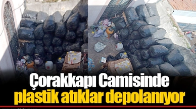 Çorakkapı Camisinde plastik atıklar depolanıyor