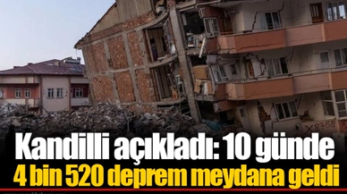 Kandilli açıkladı: 10 günde 4 bin 520 deprem meydana geldi