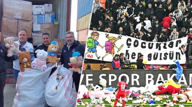 Beşiktaş tribünlerinden atılan oyuncaklar, İskenderun'a ulaştı