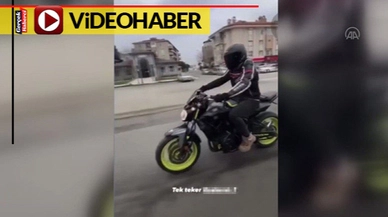 Motosikletle tehlikeli hareketler yaptı ceza peşinden geldi
