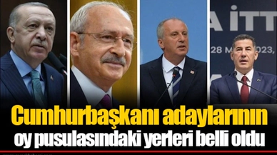 Cumhurbaşkanı adaylarının oy pusulasındaki yerleri belli oldu
