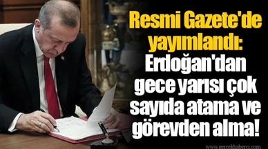 Resmi Gazete'de yayımlandı: Erdoğan'dan gece yarısı çok sayıda atama ve görevden alma!