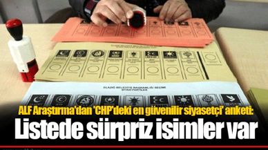 ALF Araştırma'dan 'CHP'deki en güvenilir siyasetçi' anketi: Listede sürpriz isimler var