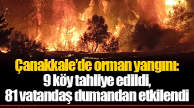 Çanakkale'de orman yangını: 9 köy tahliye edildi, 83 vatandaş dumandan etkilendi