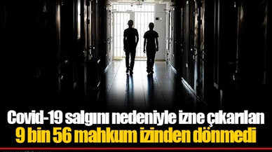 Covid-19 salgını nedeniyle izne çıkarılan 9 bin 56 mahkum izinden dönmedi