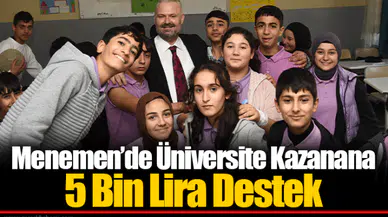 Menemen’de Üniversite Kazanana 5 Bin Lira Destek
