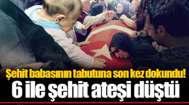 Şehit babasının tabutuna son kez dokundu! 6 ile şehit ateşi düştü