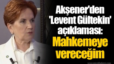 Akşener'den 'Levent Gültekin' açıklaması: Mahkemeye vereceğim