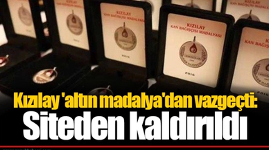 Kızılay 'altın madalya'dan vazgeçti: Siteden kaldırıldı