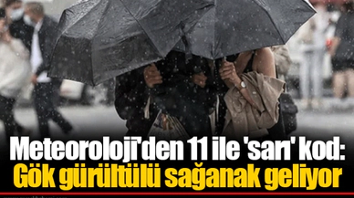 Meteoroloji'den 11 ile 'sarı' kod: Gök gürültülü sağanak geliyor
