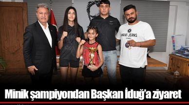 Minik şampiyondan Başkan İduğ’a ziyaret
