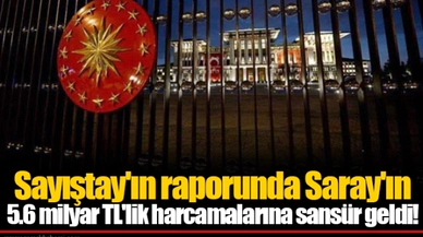 Sayıştay'ın raporunda Saray'ın 5.6 milyar TL'lik harcamalarına sansür geldi!