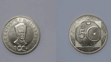 100’üncü yıla özel basılan 5 liralık madeni paralar tedavülde