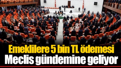 Emeklilere 5 bin TL ödemesi Meclis gündemine geliyor