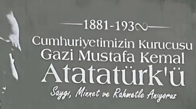 10 Kasım pankartında Atatürk'ün adını yanlış yazdılar