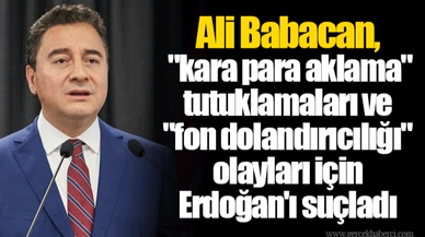 Ali Babacan, "kara para aklama" tutuklamaları ve "fon dolandırıcılığı" olayları için Erdoğan'ı suçladı