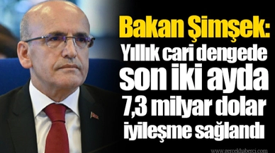Bakan Şimşek: Yıllık cari dengede son iki ayda 7,3 milyar dolar iyileşme sağlandı