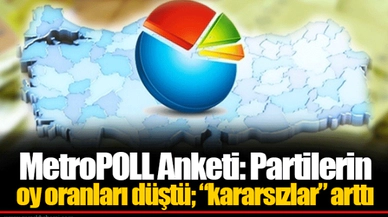 MetroPOLL Anketi: Partilerin oy oranları düştü; "kararsızlar" arttı