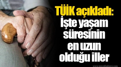 TÜİK açıkladı: İşte yaşam süresinin en uzun olduğu iller