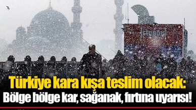 Türkiye kara kışa teslim olacak: Bölge bölge kar, sağanak, fırtına uyarısı!