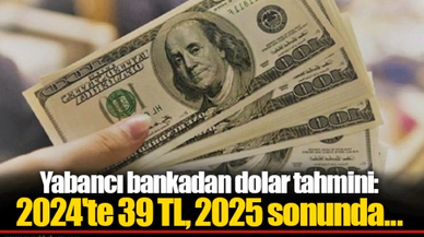 Yabancı bankadan dolar tahmini: 2024'te 39 TL, 2025 sonunda...