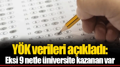 YÖK verileri açıkladı: Eksi 9 netle üniversite kazanan var