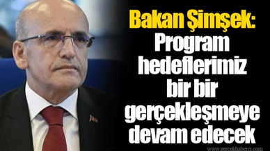 Bakan Şimşek: Program hedeflerimiz bir bir gerçekleşmeye devam edecek