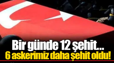 Bir günde 12 şehit... 6 askerimiz daha şehit oldu!
