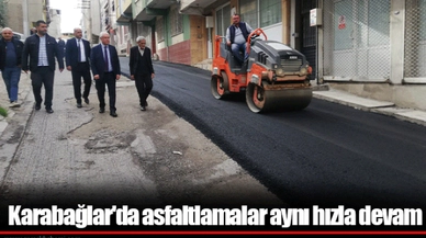 Karabağlar'da asfaltlamalar aynı hızla devam