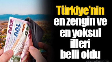 Türkiye'nin en zengin ve en yoksul illeri belli oldu