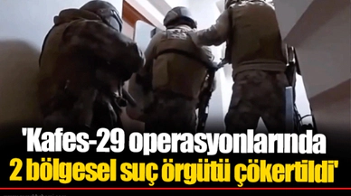 'Kafes-29 operasyonlarında 2 bölgesel suç örgütü çökertildi'