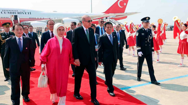 Erdoğan ŞİÖ Zirvesi için Çin'de: Resmi törenle karşılandı