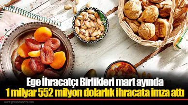 Ege İhracatçı Birlikleri mart ayında 1 milyar 552 milyon dolarlık ihracata imza attı