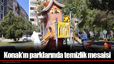 Konak’ın parklarında temizlik mesaisi