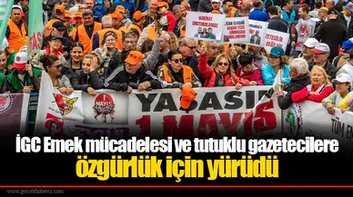 İGC Emek mücadelesi ve tutuklu gazetecilere özgürlük için yürüdü
