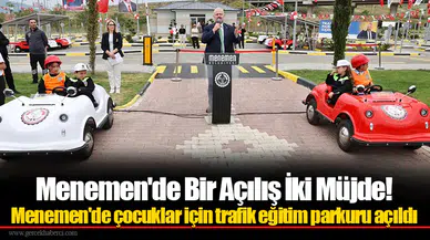 Menemen'de çocuklar için trafik eğitim parkuru açıldı