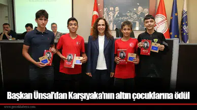 Başkan Ünsal’dan Karşıyaka’nın altın çocuklarına ödül