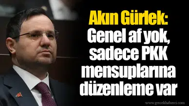 Akın Gürlek: Genel af yok, sadece PKK mensuplarına düzenleme var