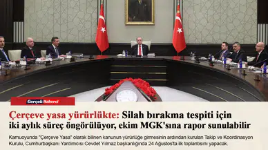 Çerçeve yasa yürürlükte: Silah bırakma tespiti için iki aylık süreç öngörülüyor, ekim MGK'sına rapor sunulabilir