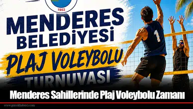 Menderes Sahillerinde Plaj Voleybolu Zamanı