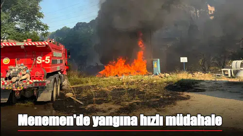 Menemen'deki ot yangını, sanayi tesislerine sıçramadan kontrol altına alındı