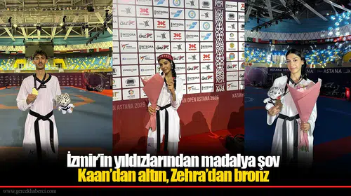 İzmirli tekvandocular Kazakistan'da bir altın, bir bronz madalya kazandı!